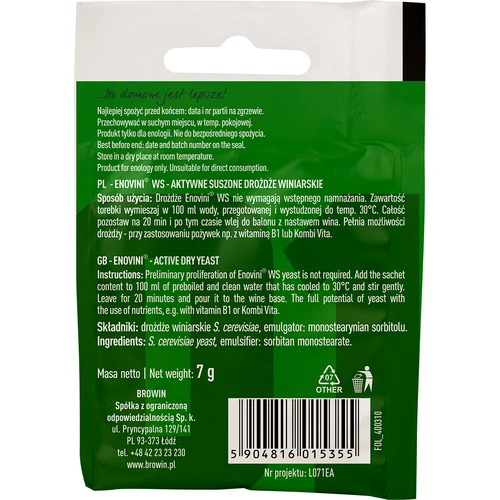 Lievito enologico Enovini® WS, 7 g - 2