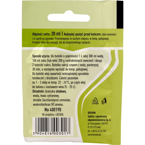 Lievito enologico Universale, 20 ml - 2