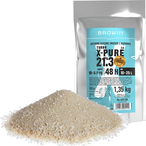 Lievito Turbo X-Pure 21,3%, 10 x 25 L, 1,35 kg - 2