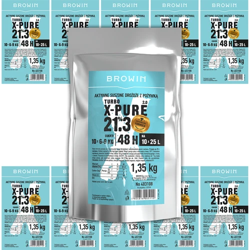Lievito Turbo X-Pure 21,3%, 10 x 25 L, 1,35 kg - 6