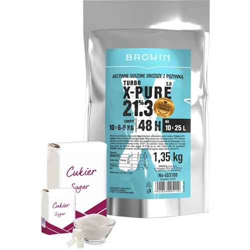 Lievito Turbo X-Pure 21,3%, 10 x 25 L, 1,35 kg - 3