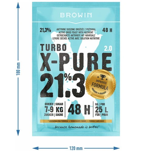 Lievito Turbo X-Pure 21,3% 48h, 25 L - 5