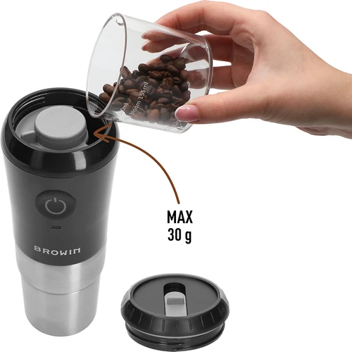 Macinacaffè – elettrico, a macine, con infusore e tazza termica - 7