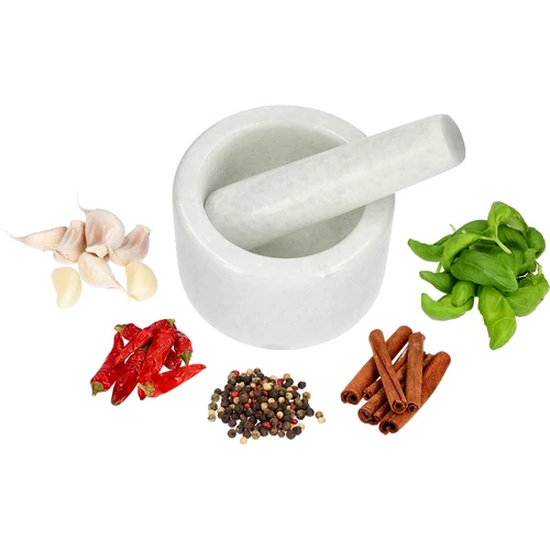 Mortaio da cucina in marmo, bianco, Ø 10 cm - 7