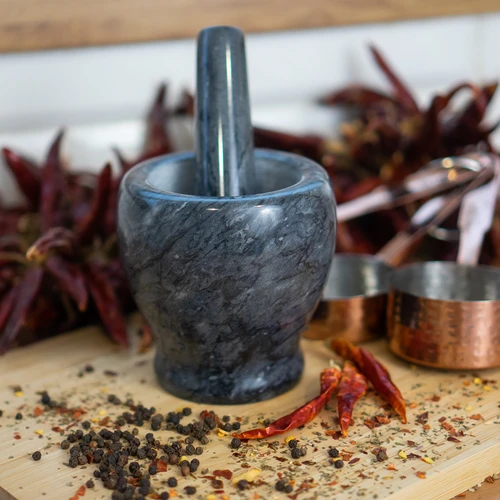 Mortaio da cucina in marmo, nero, Ø 10,5 cm - 11