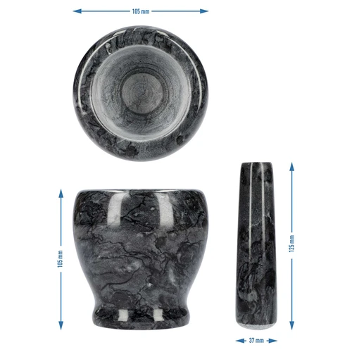 Mortaio da cucina in marmo, nero, Ø 10,5 cm - 10