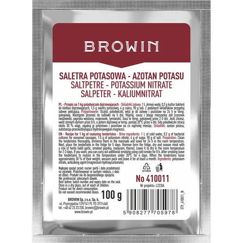 Nitrato di potassio (salnitro) per la salagione delle carni, 100 g