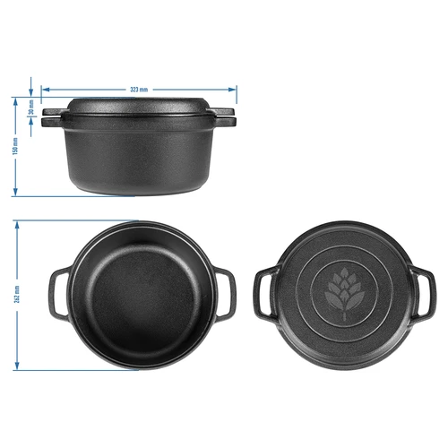 Pentola in ghisa con padella, 3,5 L - 7