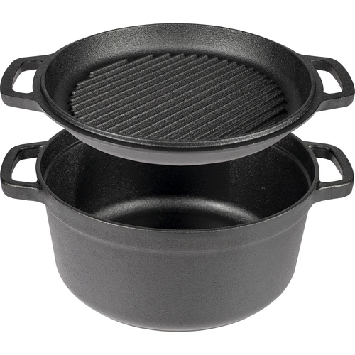 Pentola in ghisa con padella, 5 L + 1 L