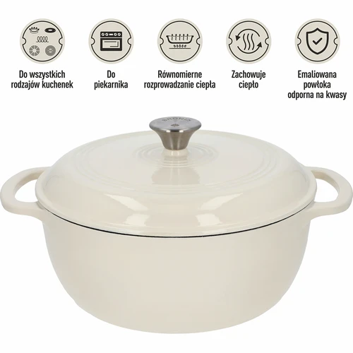 Pentola in ghisa smaltata - écru, 5,8 L - 5