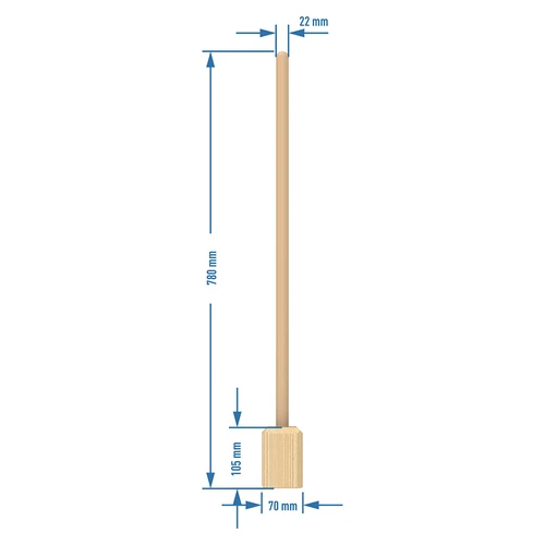 Pestello/pressino per crauti in legno 78 cm - 2