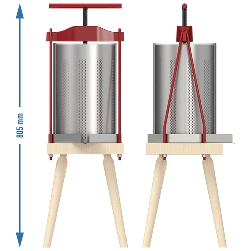 Pressa a telaio per frutta – con cestello metallico, 10 L - 6