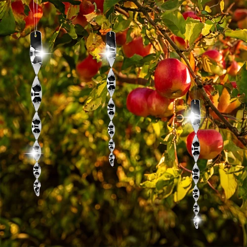 Repellente per uccelli – spirali riflettenti color argento, 6 pezzi - 7