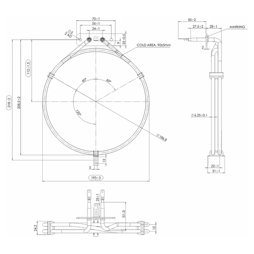 Resistenza per affumicatore - 1,5 kW - 4