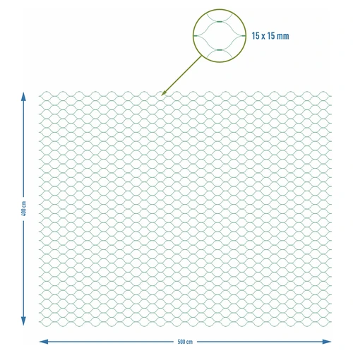 Rete di protezione anti-uccelli, verde, 4 m x 5 m - 7