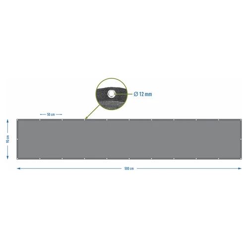 Rete ombreggiante (80%, 140 g/m²) 0,9 x 5 m, grafite - 7