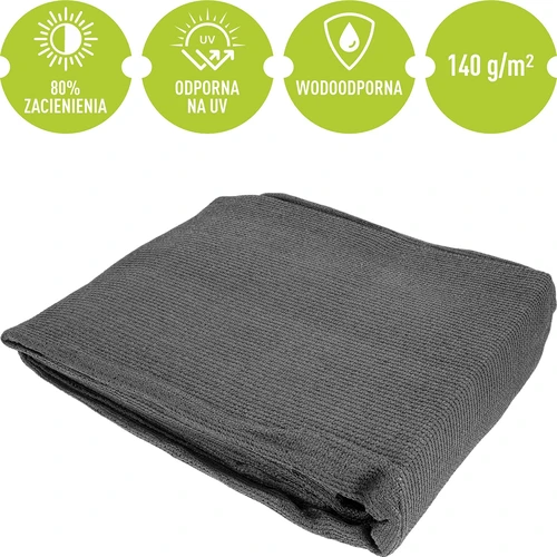 Rete ombreggiante (80%, 140 g/m²) 1,5 x 5 m, grafite - 5