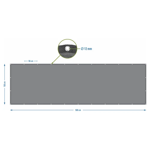 Rete ombreggiante (80%, 140 g/m²) 1,5 x 5 m, grafite - 7