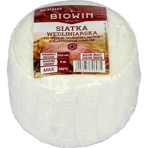 Rete per salumi bianca, 12,5 cm x 5 m, resistente al calore fino a 220°C - 3