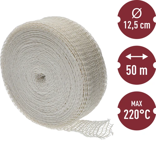 Rete per salumi bianca 12,5 cm x 50 m, con resistenza termica fino a 220°C - 3