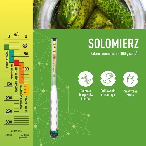 Salinometro infrangibile con provetta, campo di misura: 0-300 g di sale/L - 5