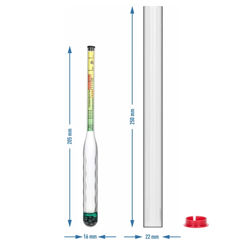 Salinometro infrangibile con provetta, campo di misura: 0-300 g di sale/L - 4