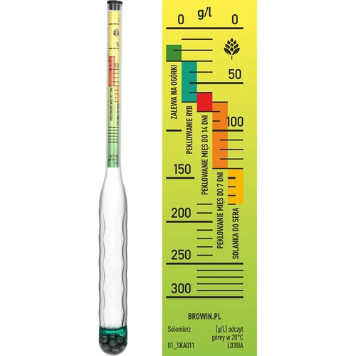 Salinometro infrangibile con provetta, campo di misura: 0-300 g/L di sale - 4
