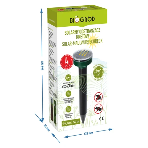 Dissuasore solare per talpe – protezione del giardino efficace, sicura e rispettosa degli animali, confezione da 4 pezzi - 10