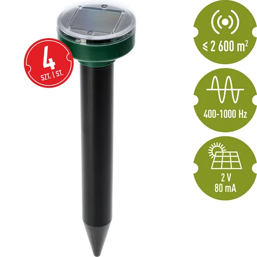 Dissuasore solare per talpe – protezione del giardino efficace, sicura e rispettosa degli animali, confezione da 4 pezzi - 8