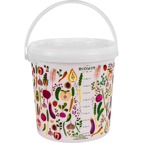 Secchio alimentare con coperchio 10 L - stampa verdure