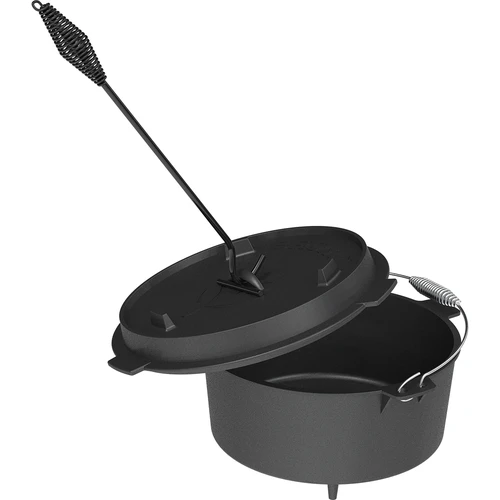 Set braciere Ø 58 cm e attizzatoio-manico per paiolo o coperchio di pentola in ghisa - 7