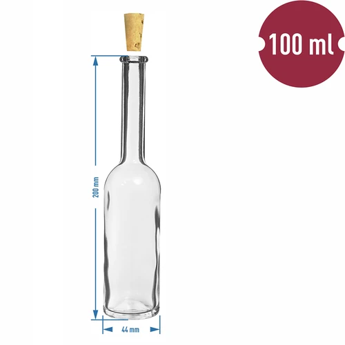 Set di 6 bottiglie per liquori 100 ml + 6 tappi in sughero - 8
