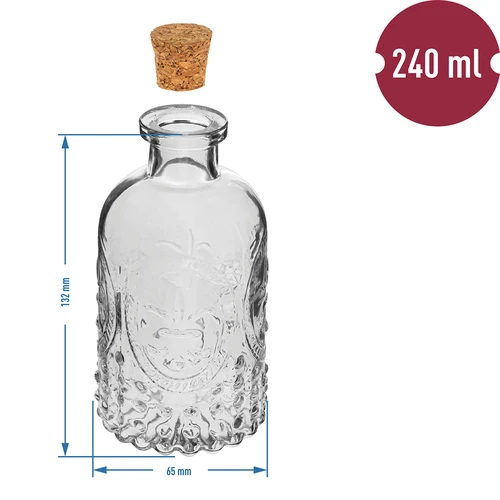 Set di bottigliette con tappi in sughero, 240 ml - 4 pezzi - 5