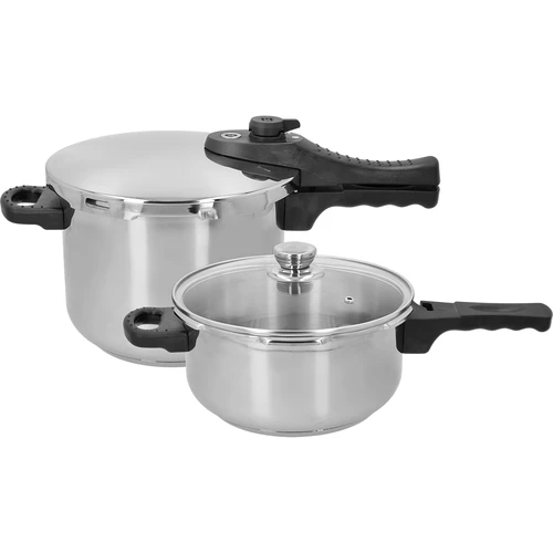 Set di pentole a pressione in acciaio inox, 4 e 6 L