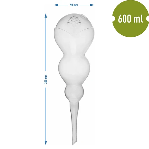 Sfera autoinnaffiante tripla (a tre camere), trasparente incolore, 600 ml - 5