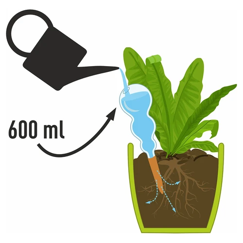 Sfera autoirrigante tripla (a tre camere), verde trasparente con punta in ceramica, 600 ml - 4