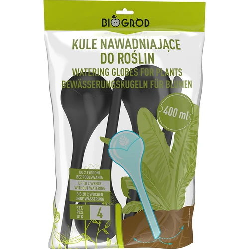 Sfere autoirriganti per piante, nere opache, 400 ml, 4 pz. - 3