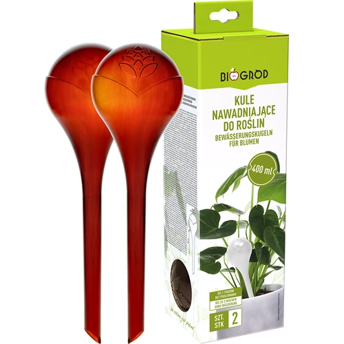 Sfere autoirriganti per piante, trasparenti color ambra, 400 ml, 2 pz. - 3