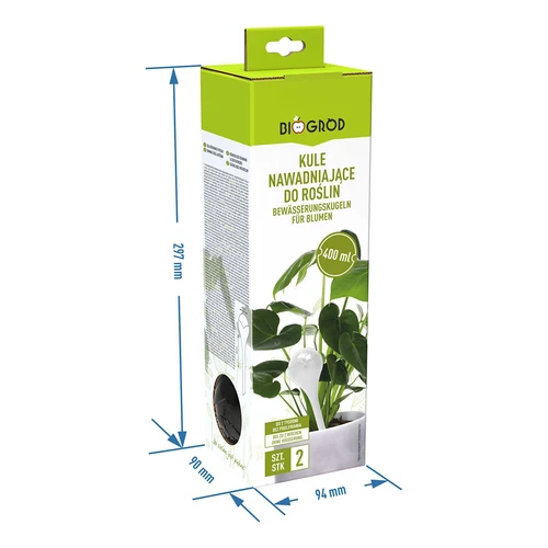 Sfere autoirriganti per piante, trasparenti nere, 400 ml, 2 pezzi - 6
