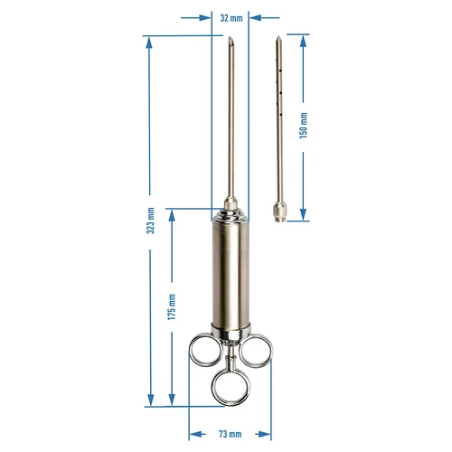 Siringa iniettore per marinature in acciaio inox 60 ml + 2 aghi - 11