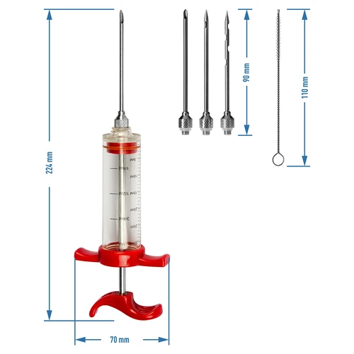 Siringa per marinature 30 ml + 3 aghi + scovolino - 7