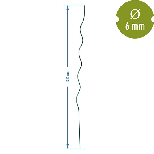 Sostegno a spirale in acciaio 1,25 m x 6 mm - 2