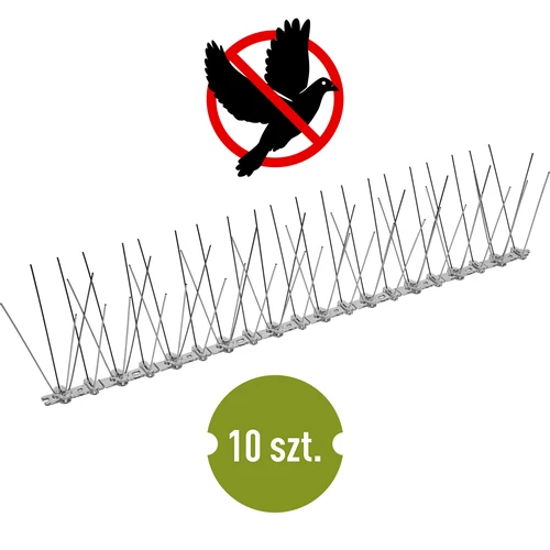 Spuntoni anti-uccelli su listello in plastica, 10 pz.