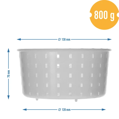Stampo per formaggio rotondo Ø 13 x 7 cm per 800 g - 7