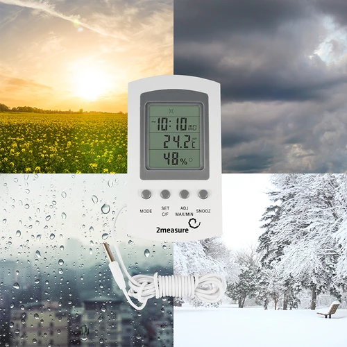 Stazione meteo elettronica con sonda, bianca - 13
