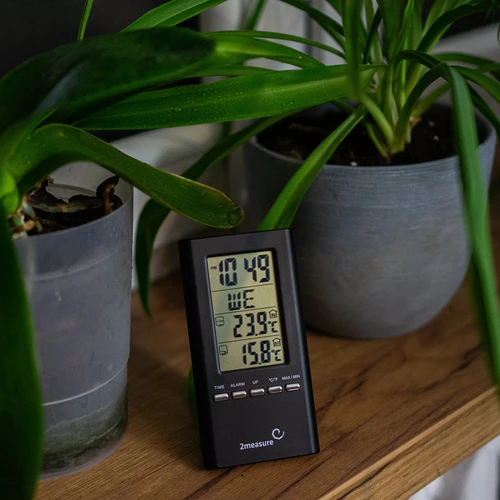 Stazione meteo elettronica con sonda, nera - 4
