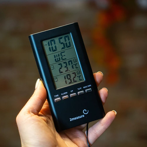 Stazione meteo elettronica con sonda, nera - 8