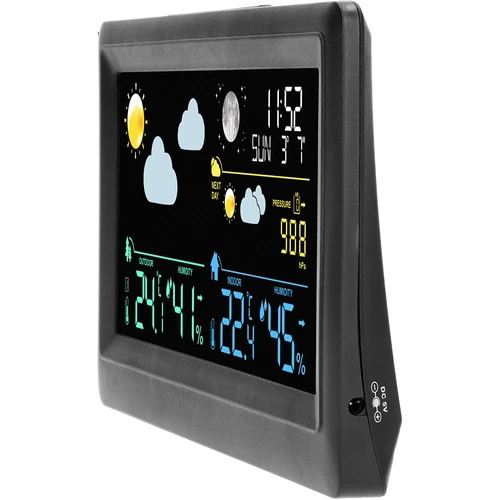 Stazione meteo elettronica – senza fili, con sensore, nera - 4