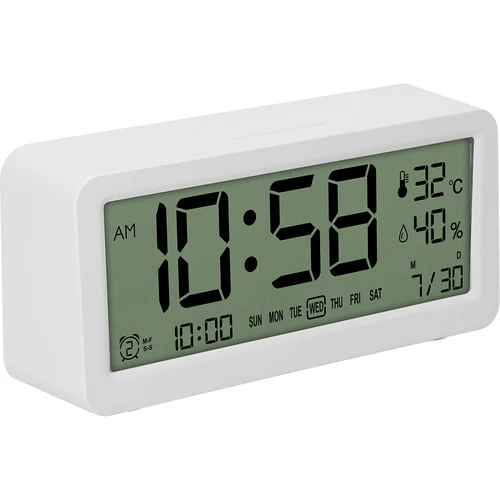 Stazione meteo elettronica Soens - bianca, con orologio e calendario