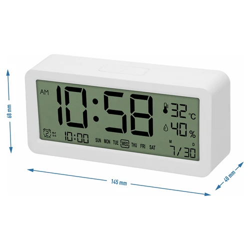 Stazione meteo elettronica Soens - bianca, con orologio e calendario - 6